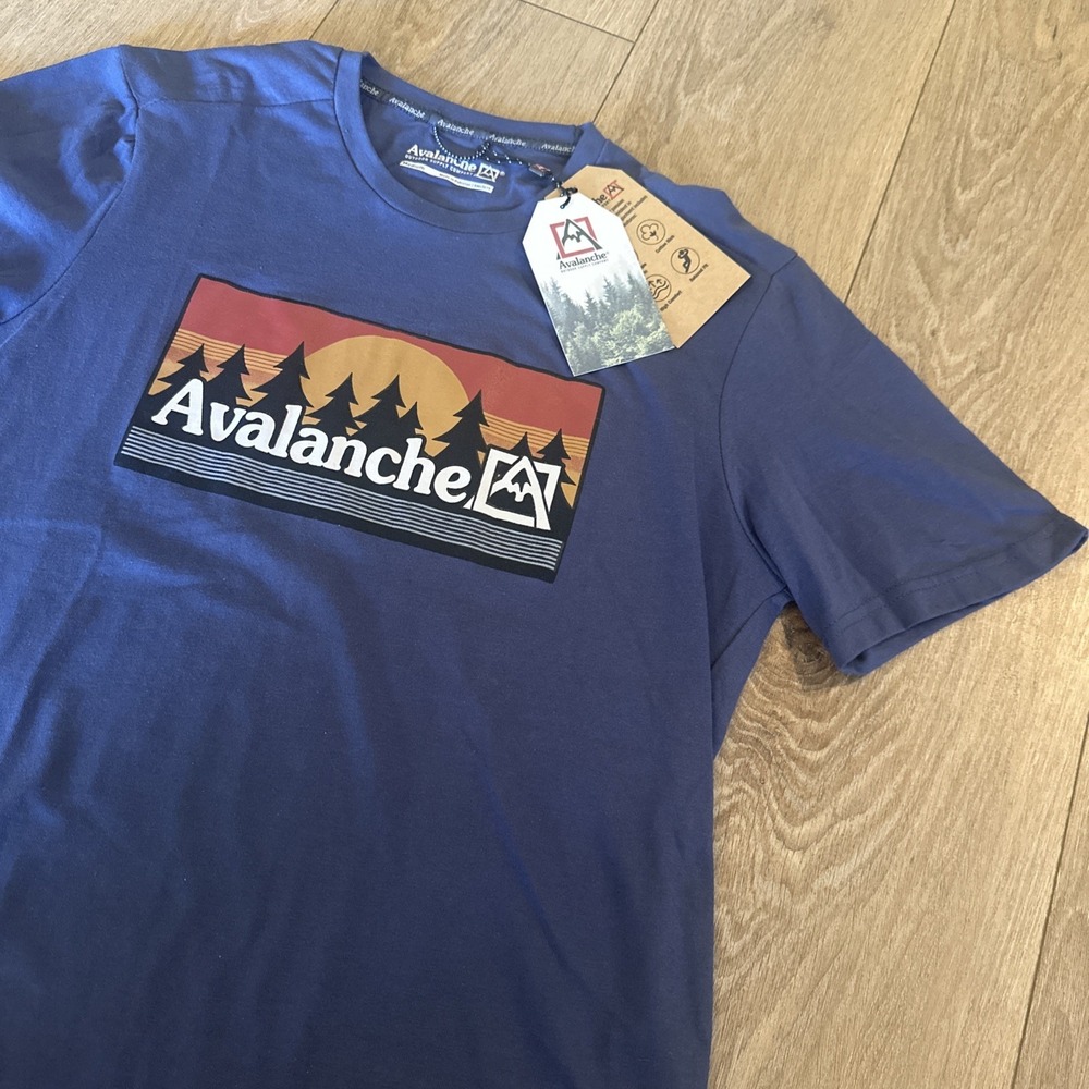 Avalanche Men's Blue Graphic Logo Tee Outdoors Camping Size X-Large‎ NEW